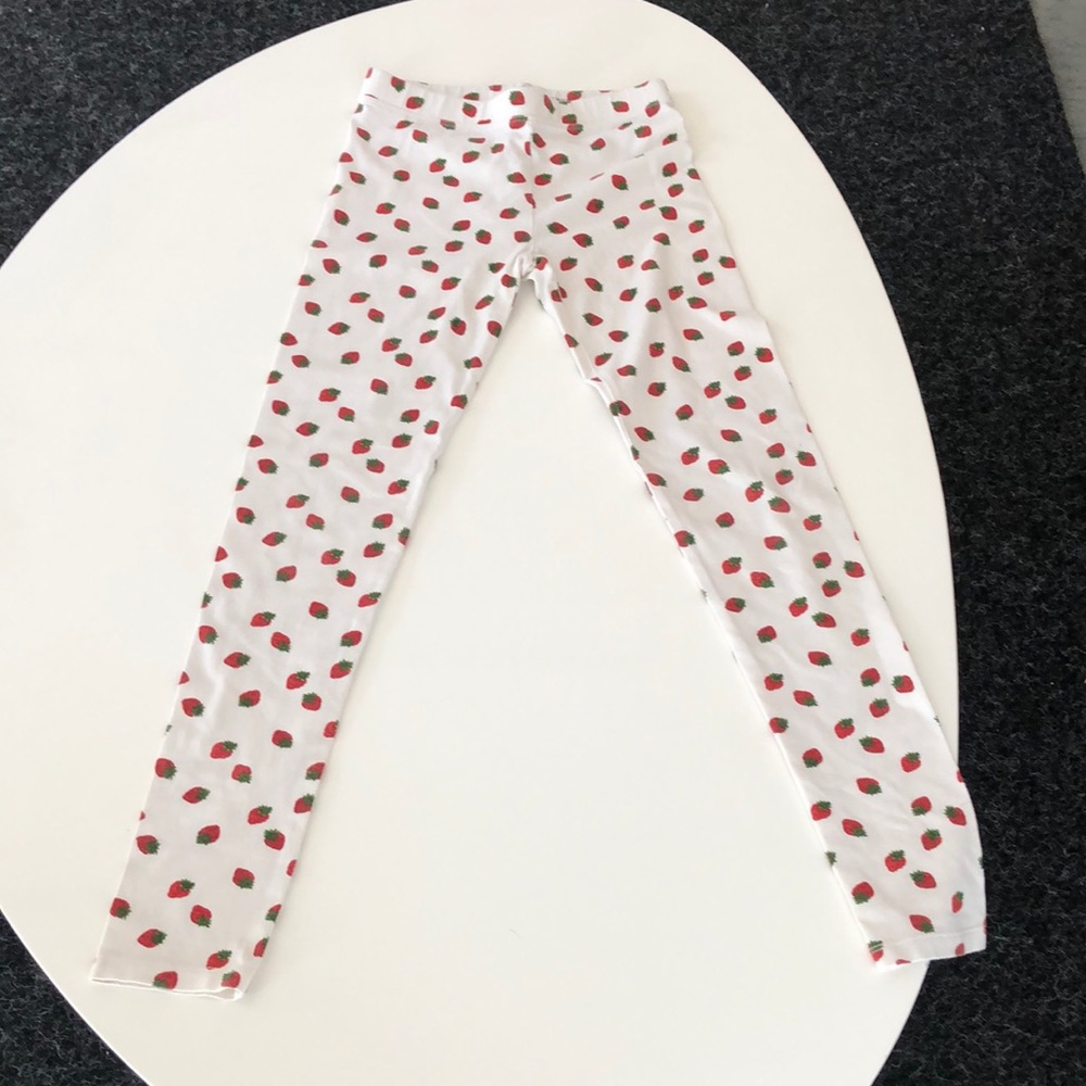 Strawberry girls Crewcuts leggings size 12 and matching t-shirt size 10